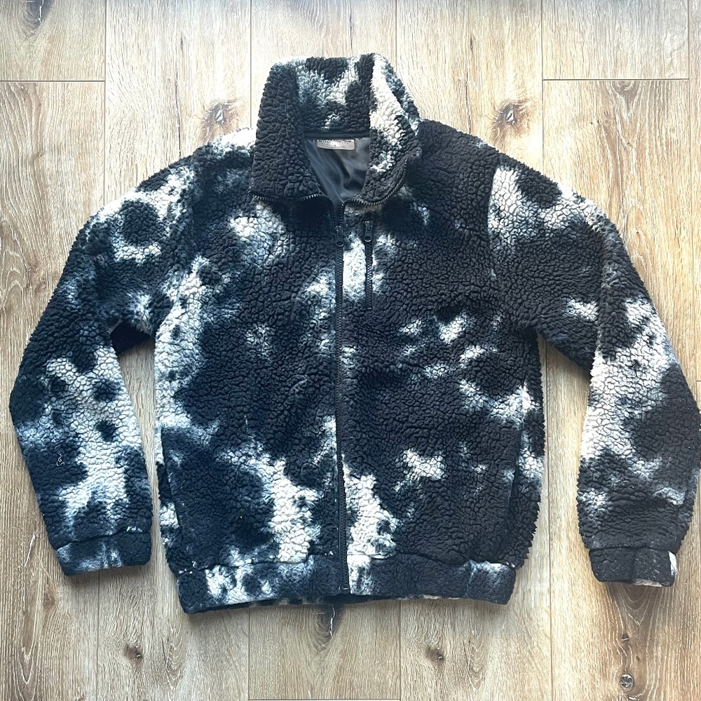 Betsey Johnson Y2K Black & White Sherpa Teddy Jacket - Size Small